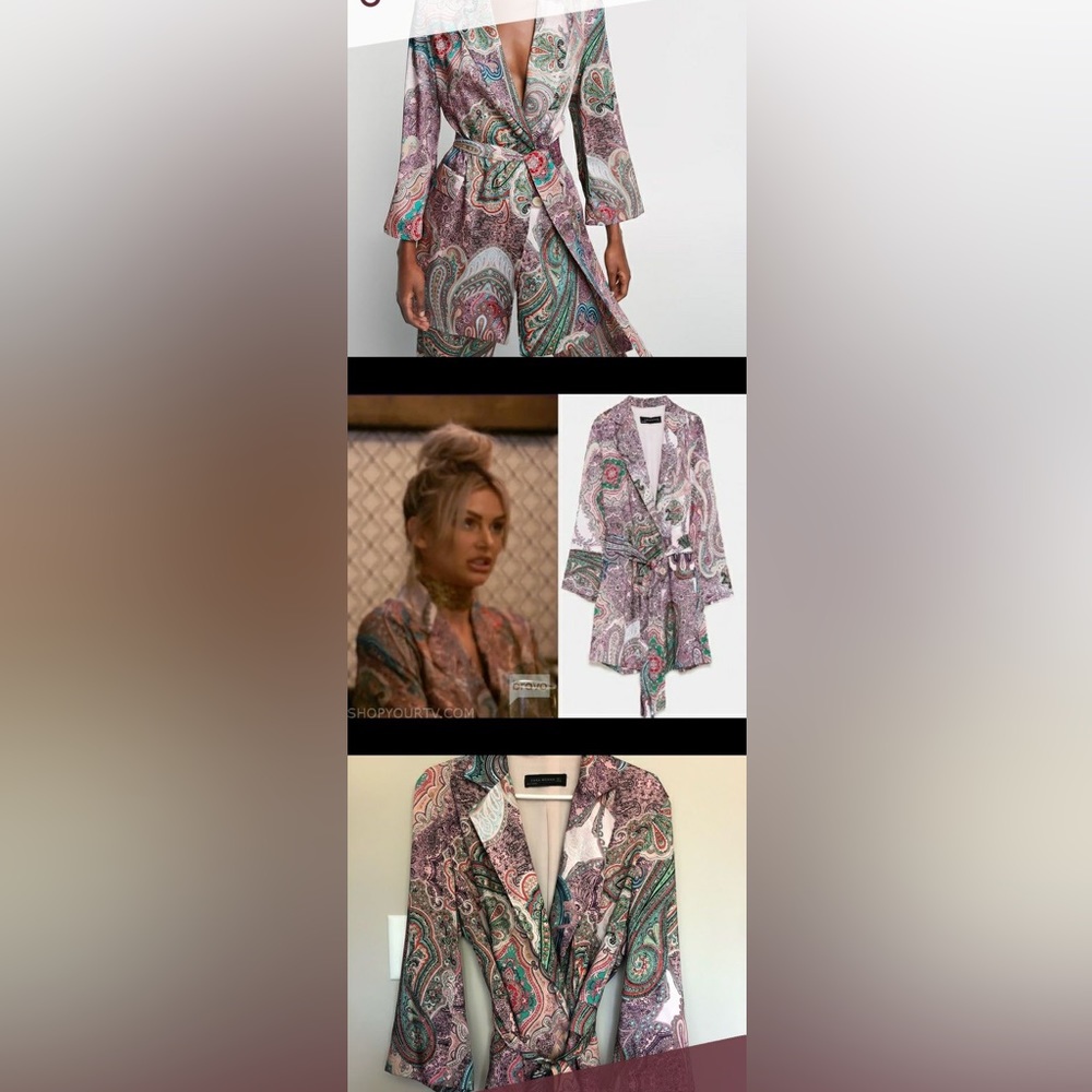 ZARA SOLD OUT WOMAN PAISLEY PRINTED BLAZER MULTICOLORED REF: 2761/846 SIZE SM